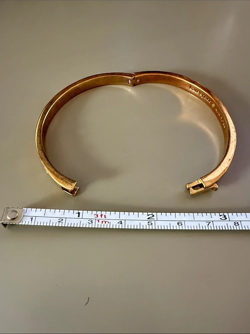 kate spade Gold Bow-Embossed Bangle Bracelet